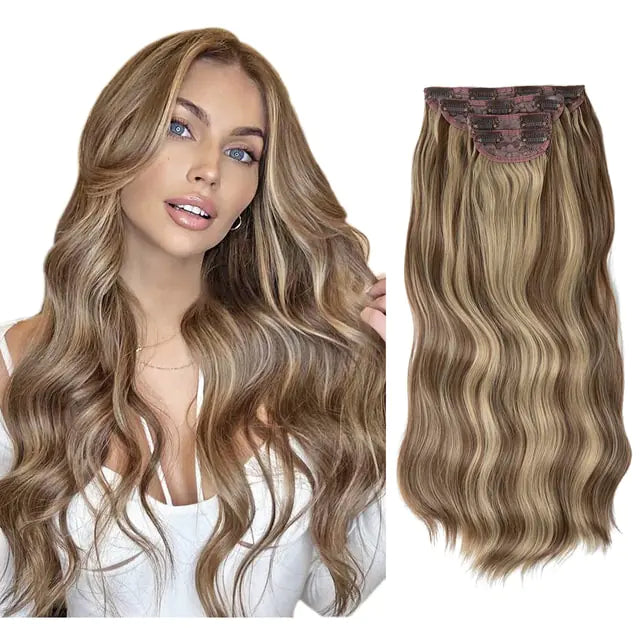 Synthetic 22inch Wavy Clip-in Hair Extensions