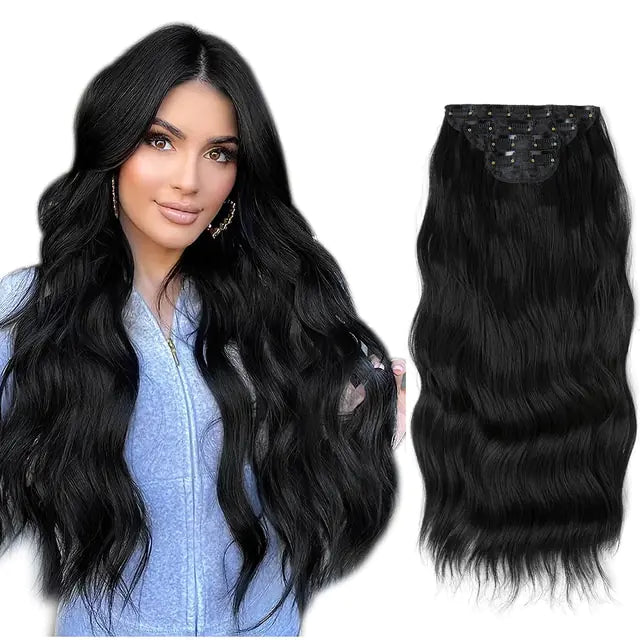 Synthetic 22inch Wavy Clip-in Hair Extensions