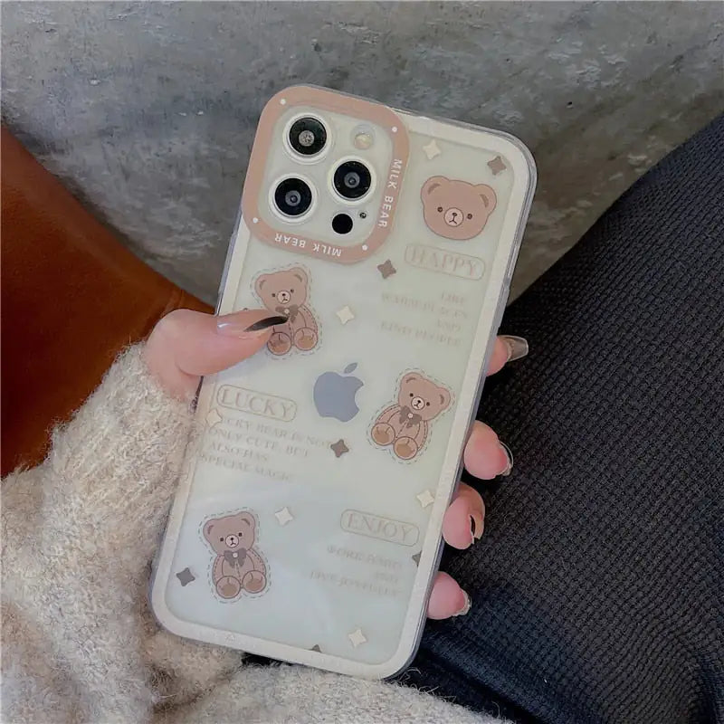 Cartoon Bear Transparent Case