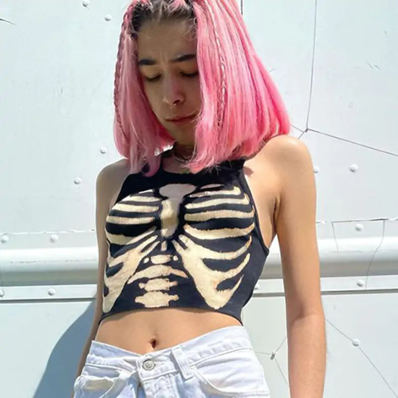 Skeleton Crop Top