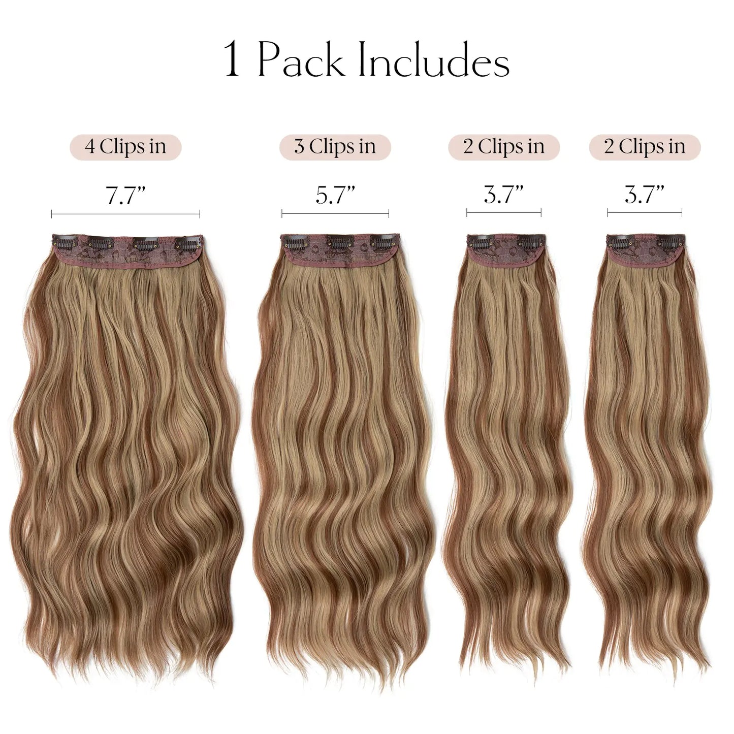 Synthetic 22inch Wavy Clip-in Hair Extensions