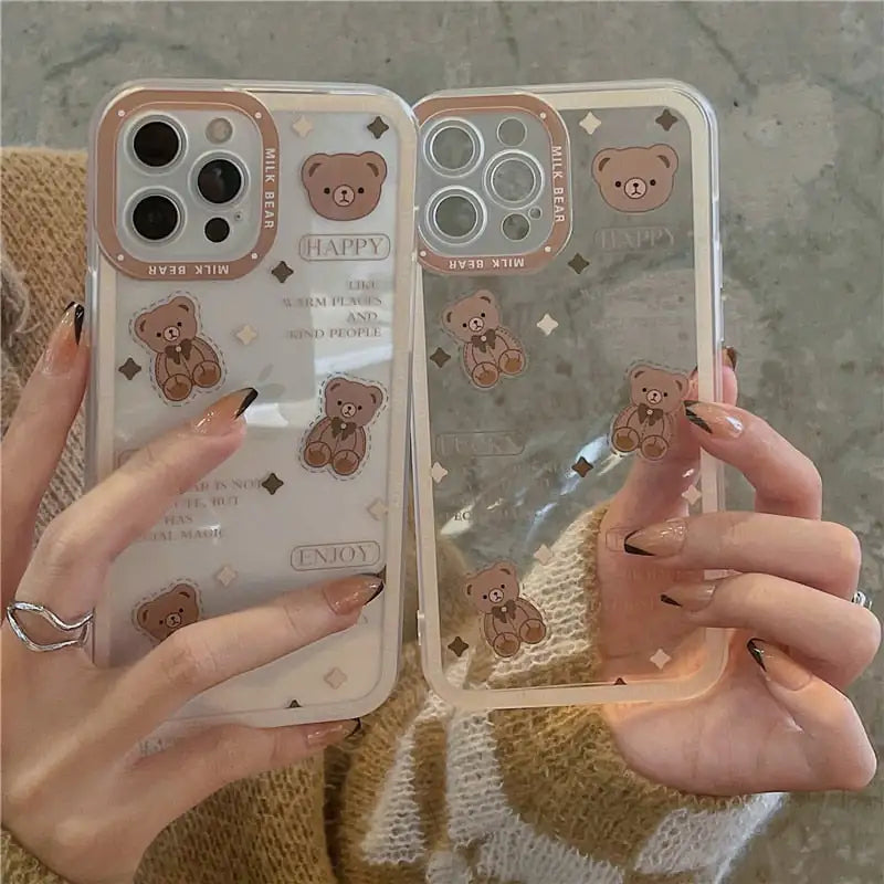 Cartoon Bear Transparent Case