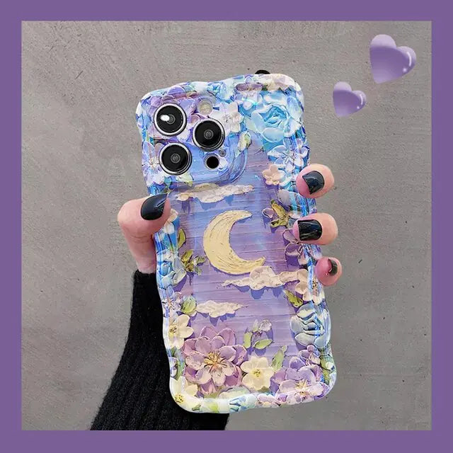 Floral and Moon Phone Case