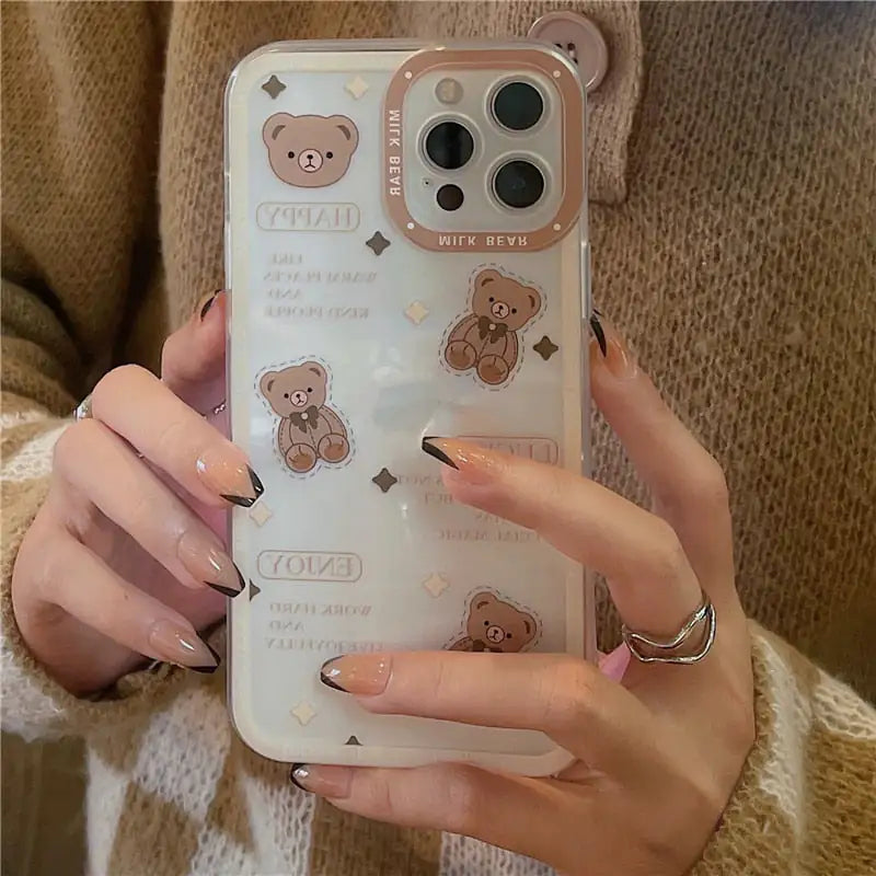 Cartoon Bear Transparent Case